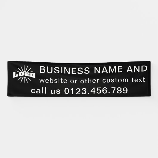 Black Business Logo Company Outdoor 10' langer Vin Banner (Horizontal)