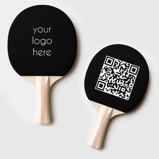 Black Business Logo Company QR Code Table Tennis Tischtennis Schläger