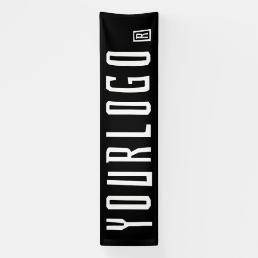 Black Business Logo Minimal Marke Outdoor 10' Long Banner (Vertikal)