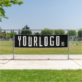 Black Business Logo Minimal Marke Outdoor 10' Long Banner (InSitu)