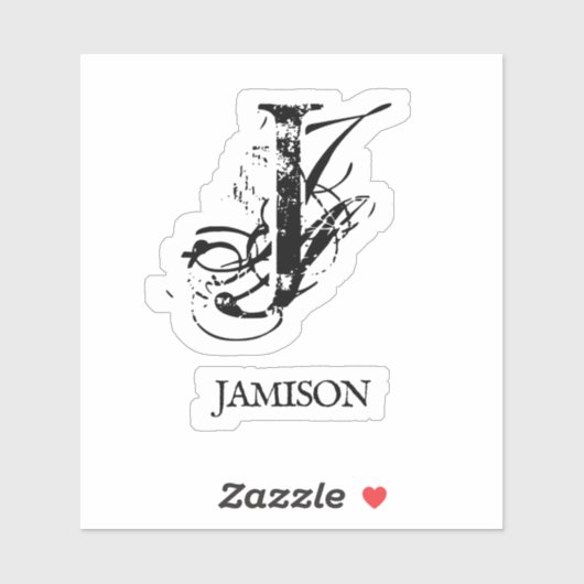 Black Business Monogram Logo Name Wasser Flasche Aufkleber (Blatt)