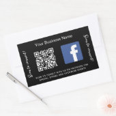 Black Business Name qr Code Facebook Rechteckiger Aufkleber (Umschlag)