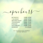 Black Business Openings Stunden Elegantes Skriptze Fensteraufkleber (Blatt 3)