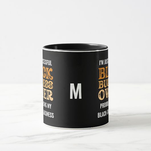 BLACK BUSINESS OWNER Black-Owned Business Monogram Tasse