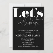 Black Business Party einladen Lass uns feiern Einladung (Vorderseite)