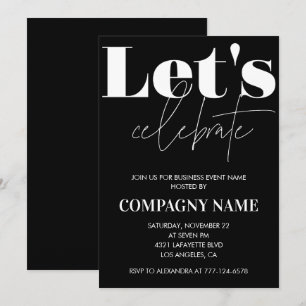 Black Business Party einladen Lass uns feiern Einladung