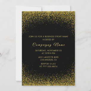 Black Business Party lädt Gold Glitzer ein Einladung