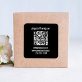 Black Business QR Code Custom Quadratischer Aufkleber