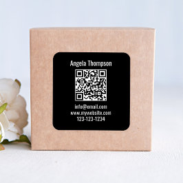 Black Business QR Code Custom Quadratischer Aufkleber