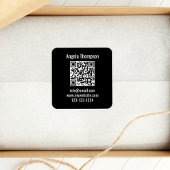 Black Business QR Code Custom Quadratischer Aufkleber