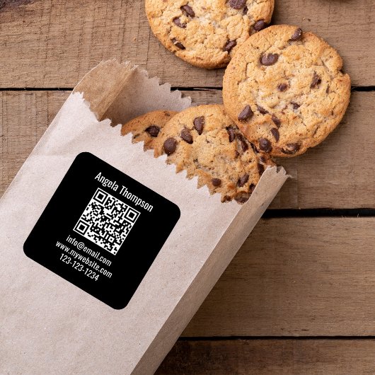Black Business QR Code Custom Quadratischer Aufkleber