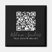 BLACK Business REAL ESTATE Magnet with QR CODE (Vorne)