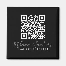 BLACK Business REAL ESTATE Magnet with QR CODE 