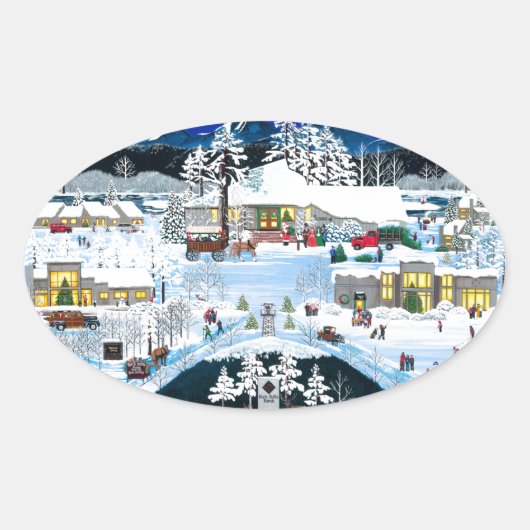 Black Butte Resort Ovaler Aufkleber (Vorderseite)