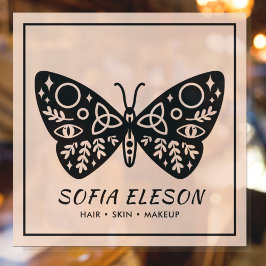 Black Butterfly & Blush Pink Schönheitssalon Busin Fensteraufkleber