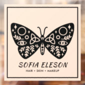 Black Butterfly & Blush Pink Schönheitssalon Busin Fensteraufkleber (Blatt 2)