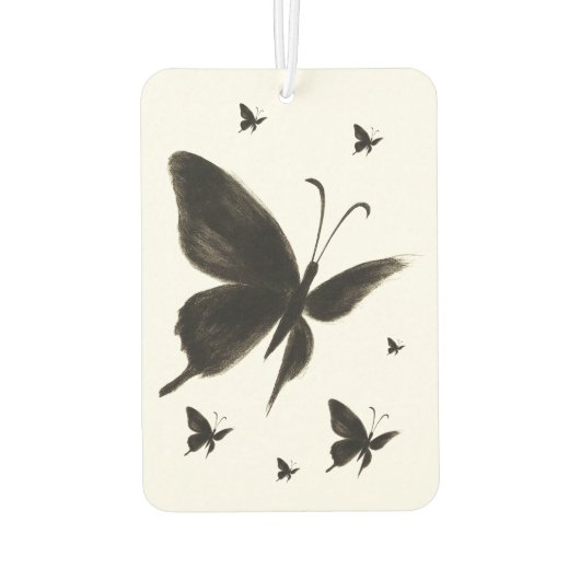Black Butterfly – Elegant Winged Design on Autolufterfrischer (Rückseite)