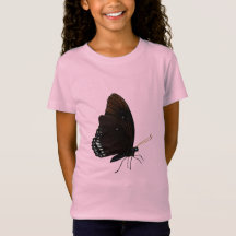 Black Butterfly Girls Pink T - Shirt