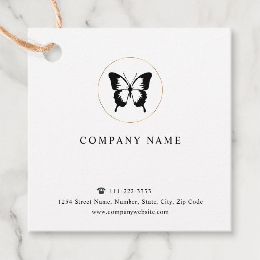 Black Butterfly-Logo Geschenkanhänger (Vorderseite)