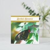 Black Butterfly Nature Bridal Dusche Einladung (Stehend Vorderseite)