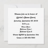 Black Butterfly Nature Bridal Dusche Einladung (Rückseite)