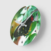 Black Butterfly Nature Runde Wanduhr (Winkel)