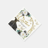 Black Butterfly Quinceanera Napkins Serviette (Ecke)