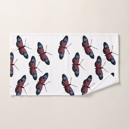 Black Butterfly Spring Art Badhandtuch Set (Handtuch)