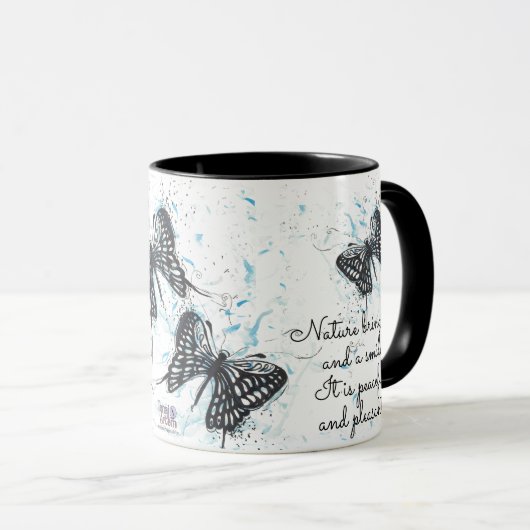 Black Butterfly Tasse (VorderseiteRechts)