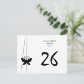 Black Butterfly-Tischnummer Postkarte (Stehend Vorderseite)