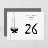 Black Butterfly-Tischnummer Postkarte (Vorne/Hinten)