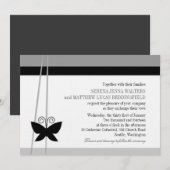 Black Butterfly Wedding Einladung (Vorne/Hinten)