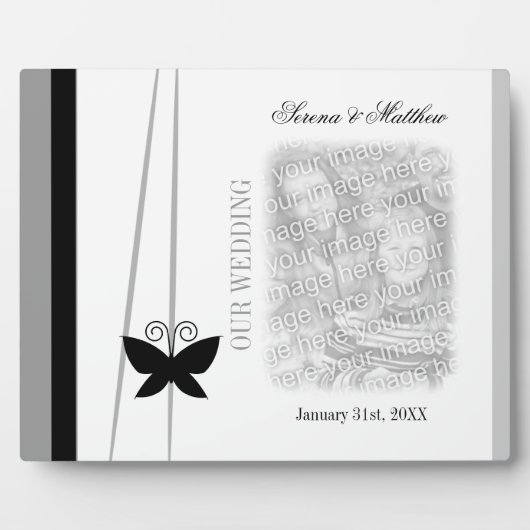 Black Butterfly Wedding Fotoplatte (Vorderseite)