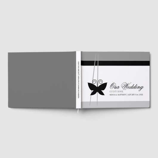 Black Butterfly Wedding Gästebuch (Voll)