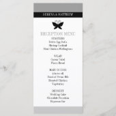 Black Butterfly Wedding Menu Menükarte (Vorderseite)
