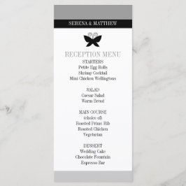 Black Butterfly Wedding Menu Menükarte
