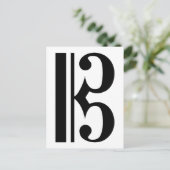 Black C Clef Postkarte (Stehend Vorderseite)
