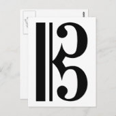 Black C Clef Postkarte (Vorne/Hinten)