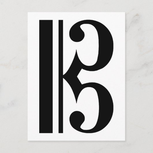 Black C Clef Postkarte (Vorderseite)