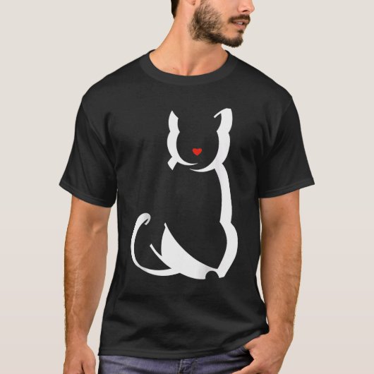Black Ca Kitten mit roter Herznase Raglan T-Shirt (Vorderseite)