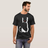 Black Ca Kitten mit roter Herznase Raglan T-Shirt (Vorne ganz)