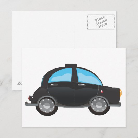 Black Cab Postkarte (Vorne/Hinten)
