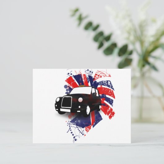 Black Cab Postkarte (Stehend Vorderseite)