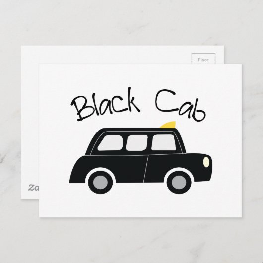 Black Cab Postkarte (Vorne/Hinten)