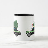 Black Cab Taxi Weihnachtsbaum Zeichnend Schnee Tasse (Zentrum)