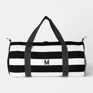 Black Cabana Strip und Personalisierte Monogramm Duffle Bag