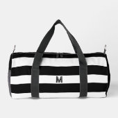 Black Cabana Strip und Personalisierte Monogramm Duffle Bag (Rückseite)