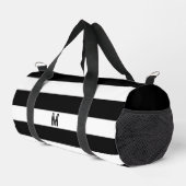 Black Cabana Strip und Personalisierte Monogramm Duffle Bag (Rechte Ecke)