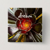 Black Cactus Foto Dream Quote Script Bold Modern Button (Vorderseite)