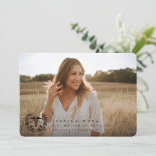 Black Caduceus MD Doctor of Medicine Abschluss Ankündigung